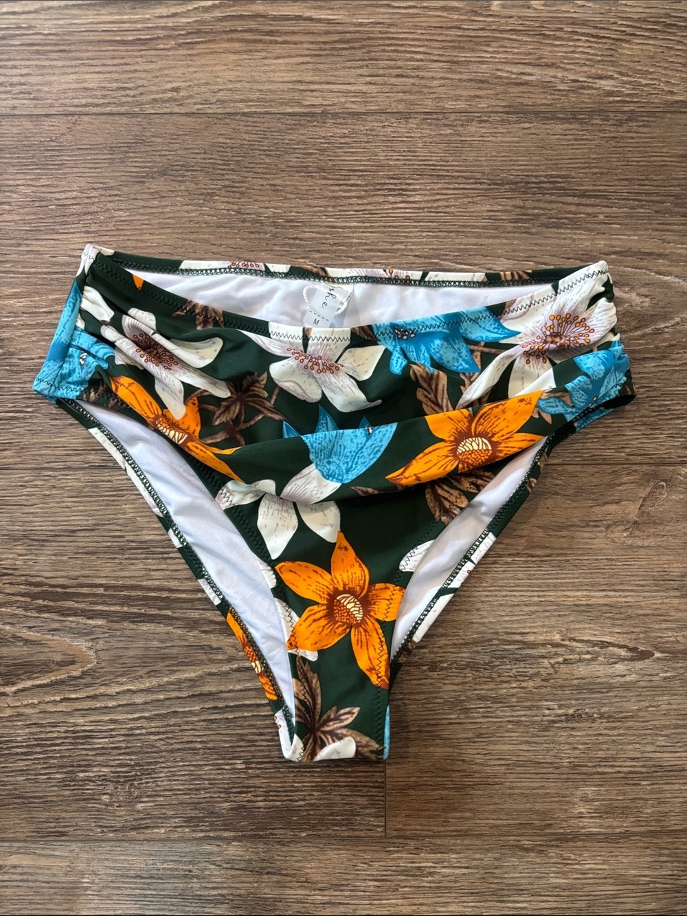 Cupshe High-Waist Bikini Bottoms Tropical Pattern Women's Medium NWT